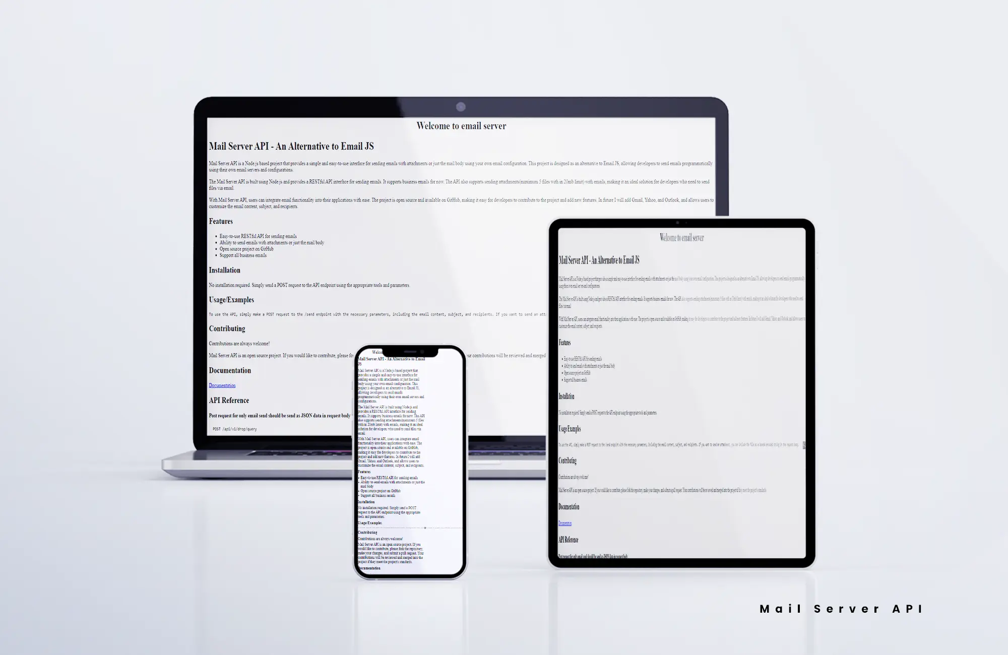 Node.js Mail Server API for programmatic email sending